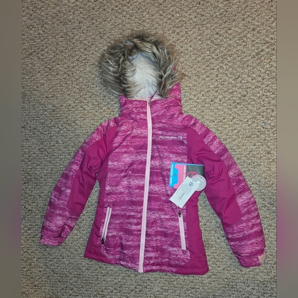 NWT Girls Free Country Pink Winter Jacket Size M 7/8